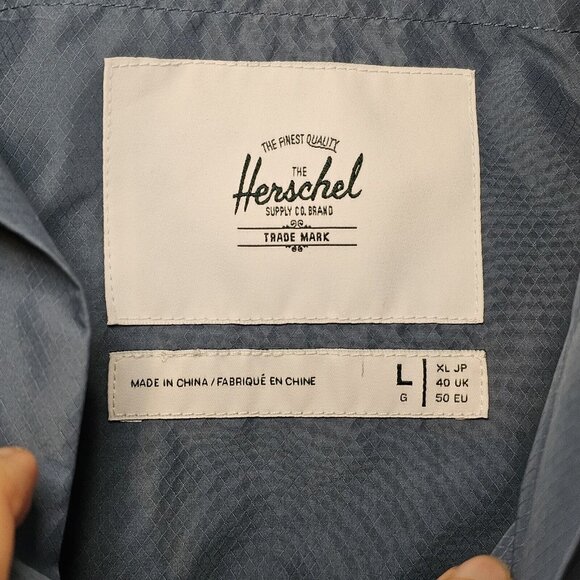 Herschel Supply Co. Voyage Coach Packable Jacket Windbreaker sz Large L Blue - Picture 3 of 12